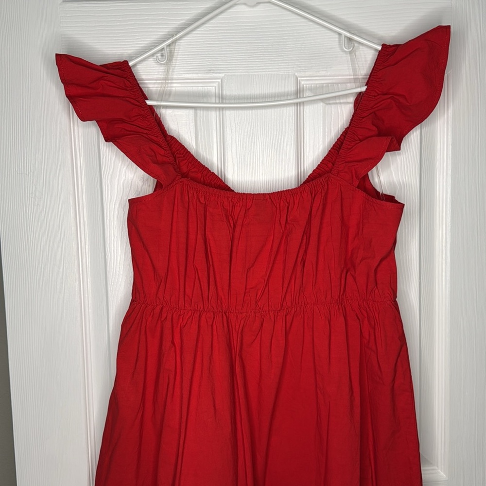 Universal Thread Red Ruffle-Shoulder Maxi Dress - Picture 4 of 7